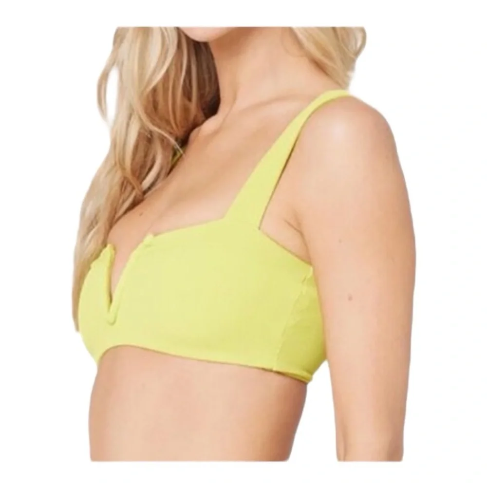 L*Space Lee Lee V-Wire Bikini Top Apple Green (Yellow/Green) NWT